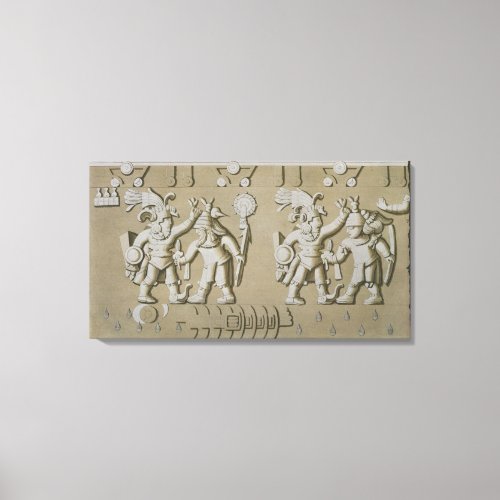 Bas Relief of Ancient Aztec Warriors from The Sto Canvas Print