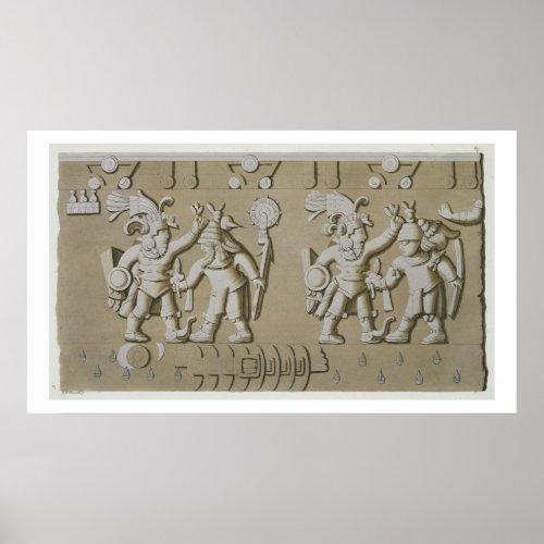 Bas Relief of Ancient Aztec Warriors from The Sto Poster