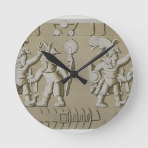Bas Relief of Ancient Aztec Warriors, from The Sto Round Clock