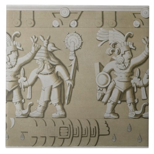 Bas Relief of Ancient Aztec Warriors from The Sto Tile