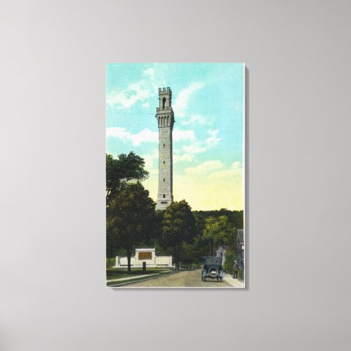 Bas Relief Tablet and Pilgrim Memorial View Canvas Print