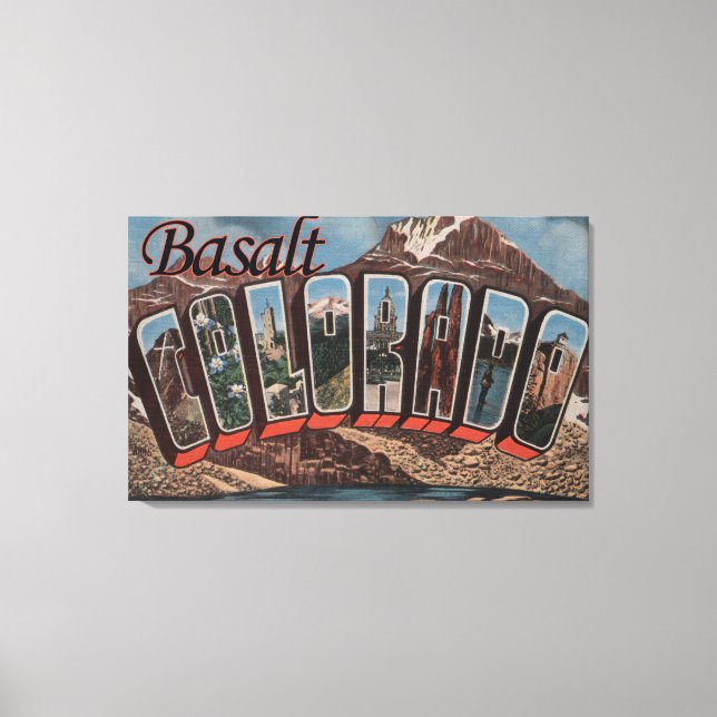 Basalt, Colorado - Large Letter Scenes Canvas Print (Front)