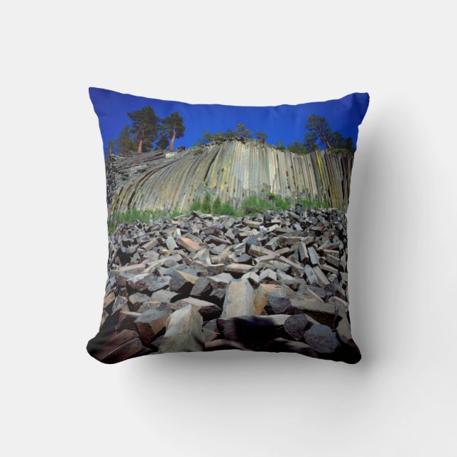 Basalt Formations of Devils Postpile Throw Pillow (Front)