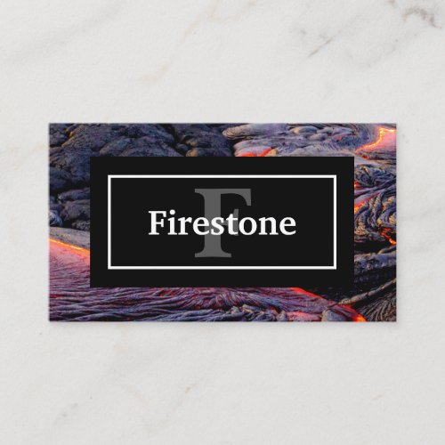 Basalt Lava Flow with Your Name and Monogram Business Card