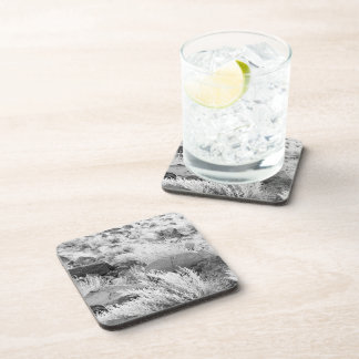Basalt Lava Rocks Southwest Black and White Photo Drink Coaster