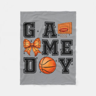 Basball Coquette Bow Cute Gameday Cheer Mom Sports Fleece Blanket
