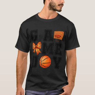 Basball Coquette Bow Cute Gameday Cheer Mom Sports T-Shirt
