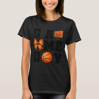 Basball Coquette Bow Cute Gameday Cheer Mom Sports T-Shirt
