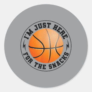 Basball Fan Im Here For The Snacks Funny Basball Classic Round Sticker