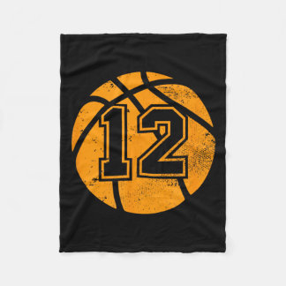 Basball Player 12 Basball Mom Dad Jersey Number 12 Fleece Blanket