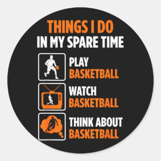 Basball Player Spare Time Watch Basball Classic Round Sticker