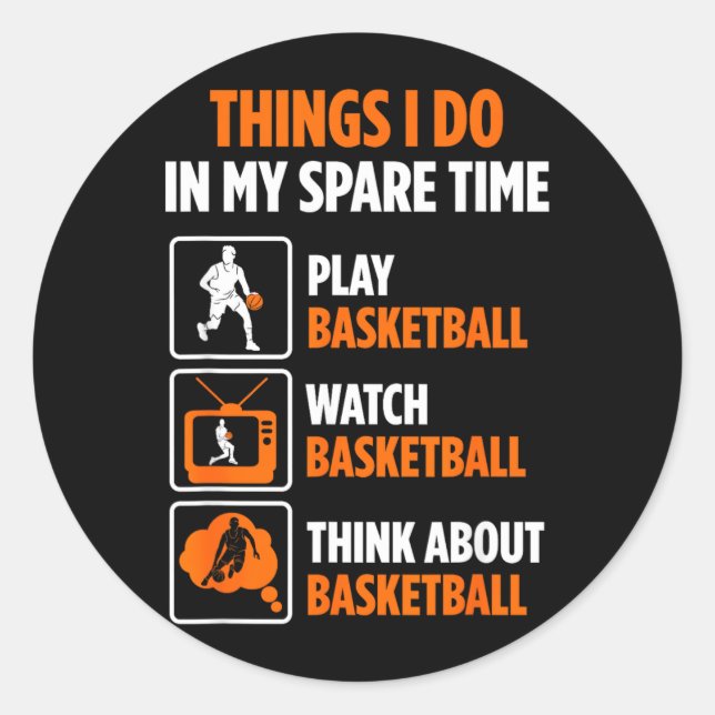 Basball Player Spare Time Watch Basball Classic Round Sticker (Front)