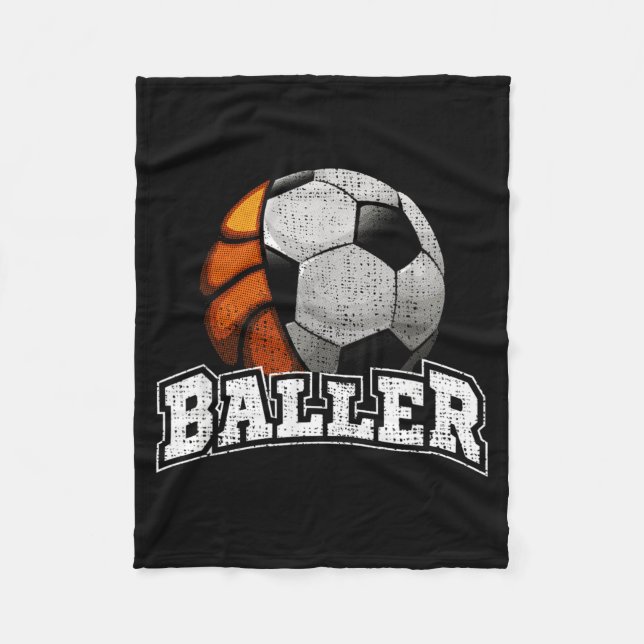 Basball Soccer Funny Fleece Blanket (Front)
