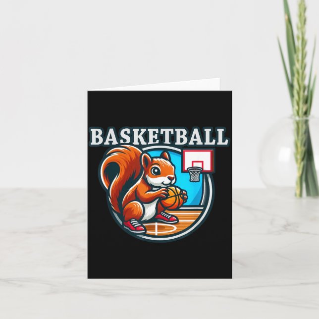 Basball Squirrel Playing Basball Card (Front)