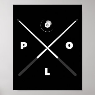 Basbo Mens Uni-kids Clic Fit Black Billiards Pool Poster