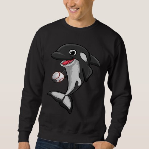 Base ball Love Killer Whale Orca  Anima Womens Sweatshirt