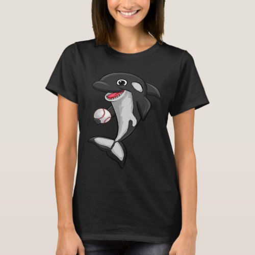 Base ball Love Killer Whale Orca  Anima Womens T_Shirt