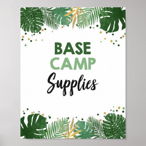 Base Camp Supplies Tropical Safari Birthday Sign
