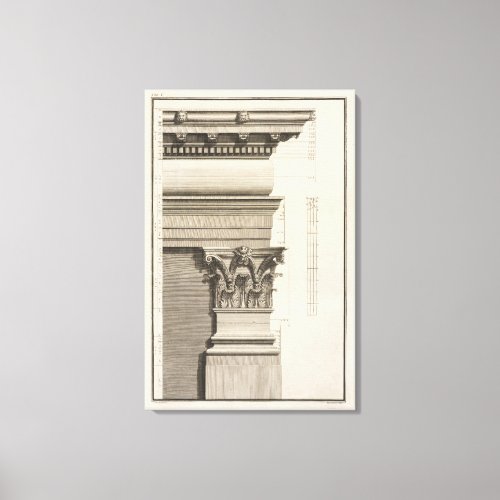 Base Capital and Entablature of the Pilaster Canvas Print