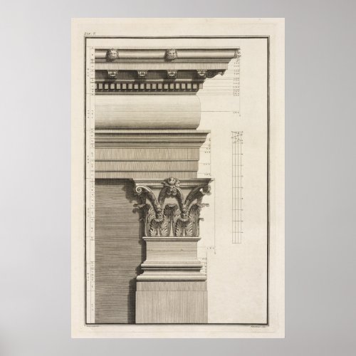 Base Capital and Entablature of the Pilaster Poster