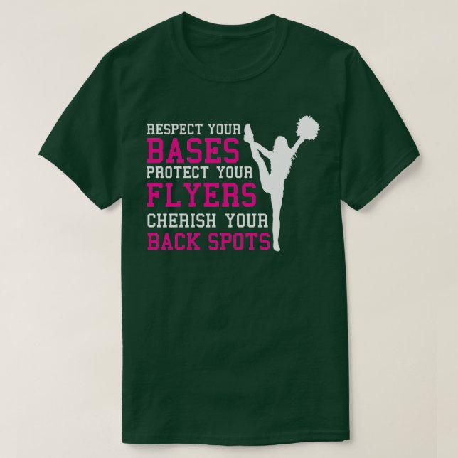 Base Flyers Back Spots Cheerleading Squad Gift Ide T-Shirt (Design Front)