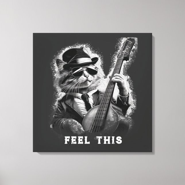 *~* Base Guitar CAT AP91 Stretched Canvas Print (Front)