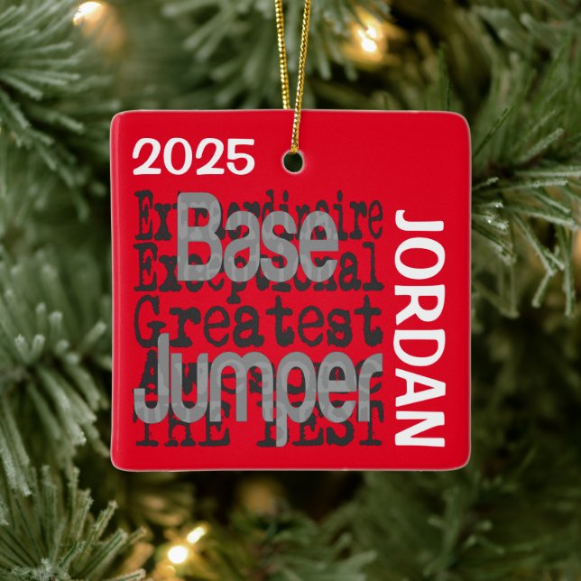 Base Jumper Extraordinaire CUSTOM Ceramic Ornament (Tree)