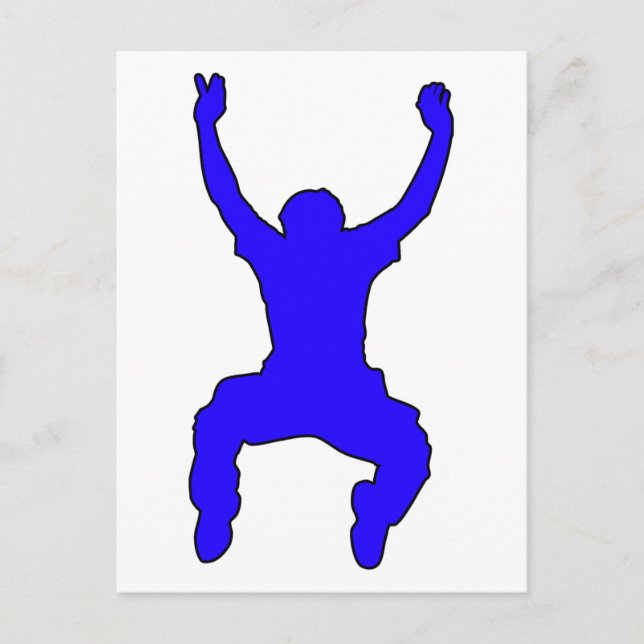 BASE Jumper Silhouette Free Falling Jump Postcard (Front)