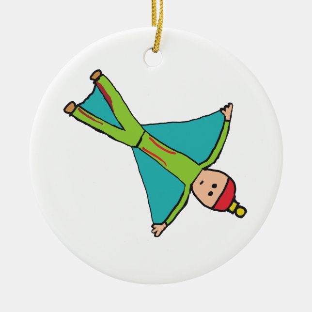 BASE Jumping Ceramic Ornament (Front)