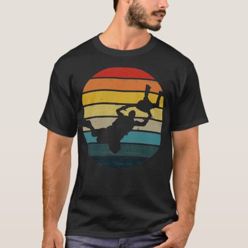 BASE jumping Silhouette On A Distressed Retro Suns T_Shirt