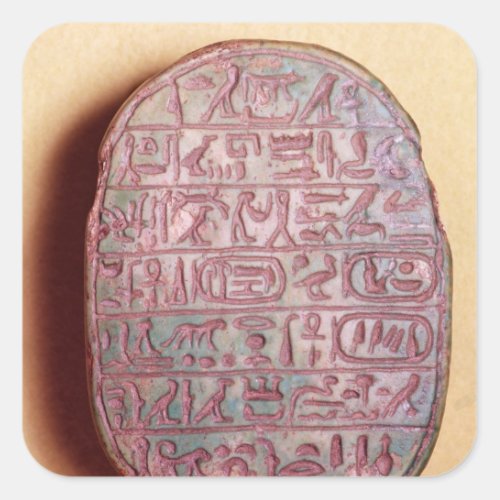 Base of a marriage scarab of Amenhotep III Square Sticker