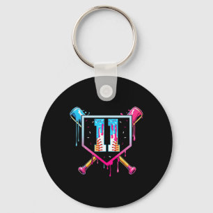 Baseball 11 Year Old Ice Cream Drip 11th Birthday  Keychain