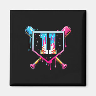 Baseball 11 Year Old Ice Cream Drip 11th Birthday  Magnet