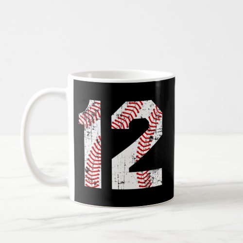Baseball 12 Jersey Number Coffee Mug