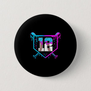 Baseball 12th Birthday Ice Cream Drip 12 Year Old Button