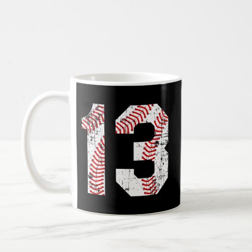 Baseball 13 Jersey Number Coffee Mug