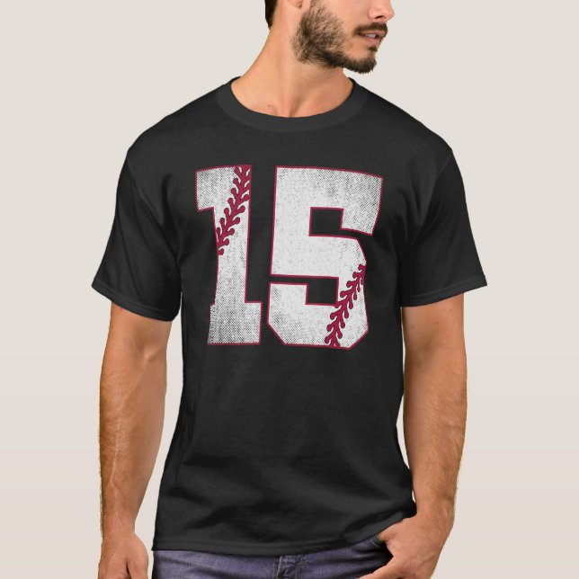 Baseball  15th Birthday Baseball Jersey 15 Years O T-Shirt (Front)