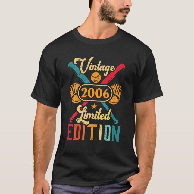 Baseball 16Th Birthday For Boys Girls Retro 2006 S T-Shirt (Front)