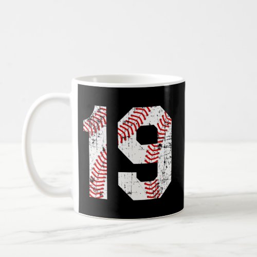 Baseball 19 Jersey Number Coffee Mug