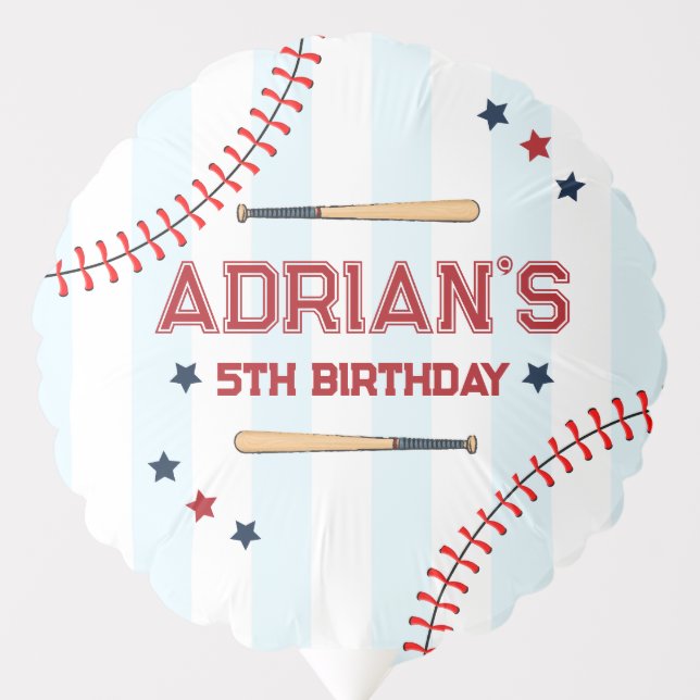 Baseball 1st Birthday Balloon (Front)