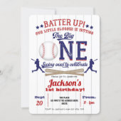 Baseball 1st birthday, Boy 1st birthday Invitation (Front)