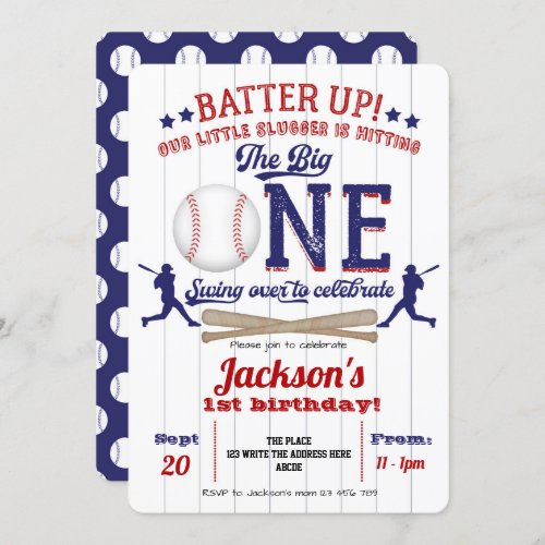 Baseball 1st birthday Boy 1st birthday Invitation