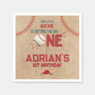 Baseball 1st birthday boy  napkins