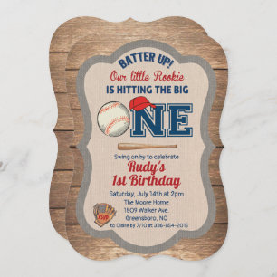 Baseball 1st Birthday Invitation