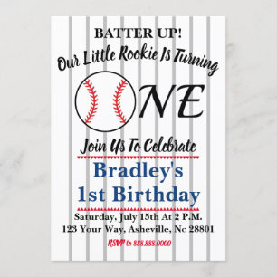 Baseball 1st Birthday Invitation