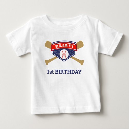 Baseball 1st Birthday Party Baby T_Shirt