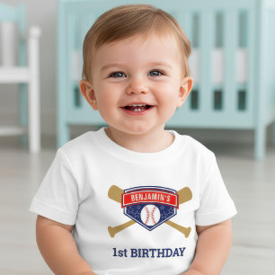 Baseball 1st Birthday Party Baby T-Shirt