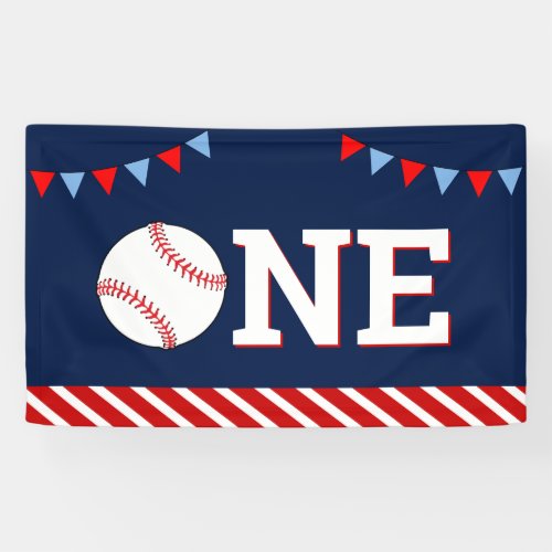 Baseball 1st Birthday Party Banner