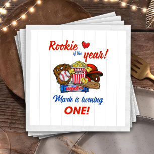 Baseball 1st Birthday Party Napkins