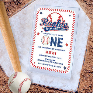 Baseball 1st Birthday Rookie of the Year Acrylic Invitations